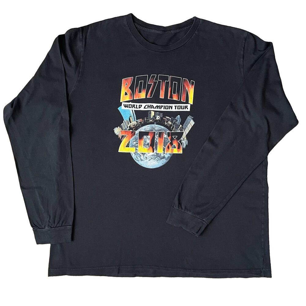 Vintage Style Boston World Champion Tour 2018 Long Sleeve Shirt Men's 2XL